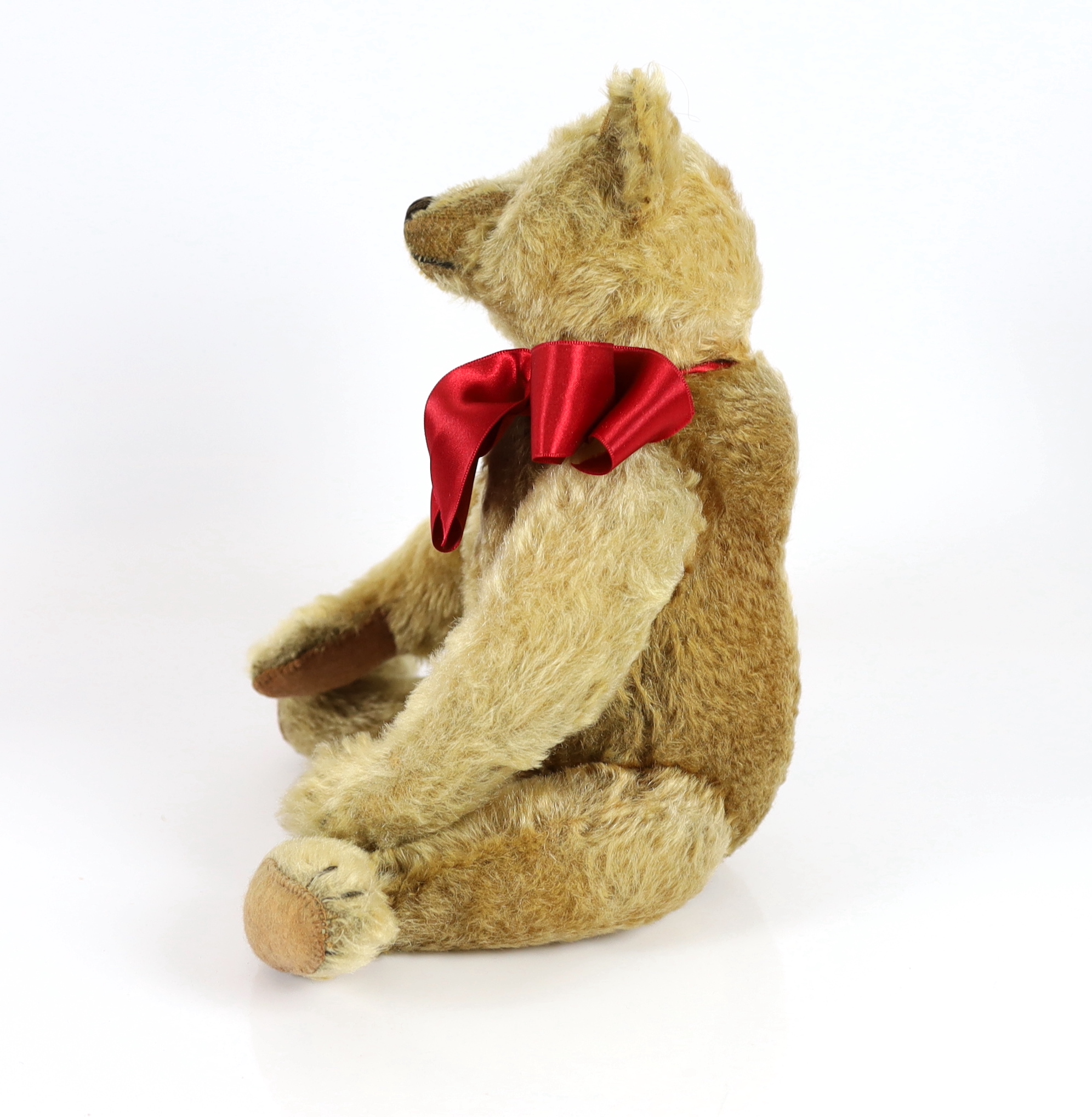 An early Steiff, c.1908, 40cm, no button, in very good condition, replaced paw pads